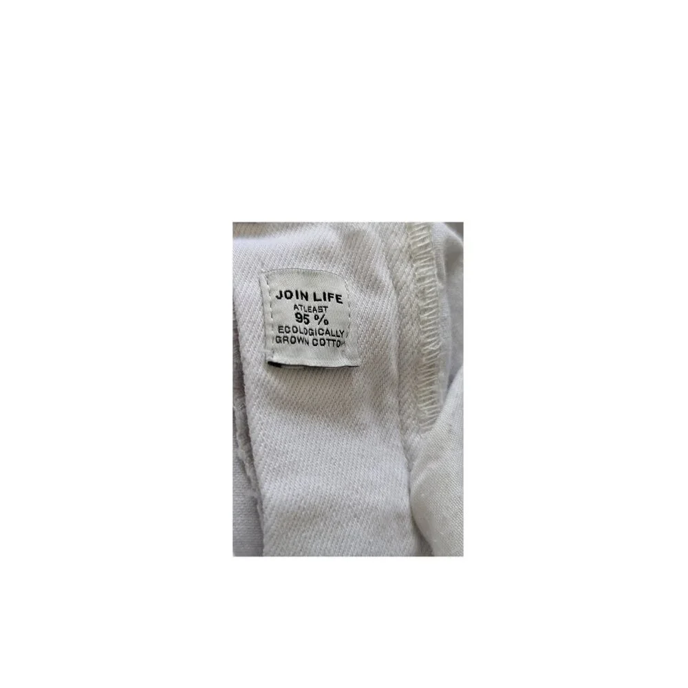 ZARA White Straight Crop Jeans – Size 8 – Join Life – Raw Hem – Preowned - Picture 5 of 7
